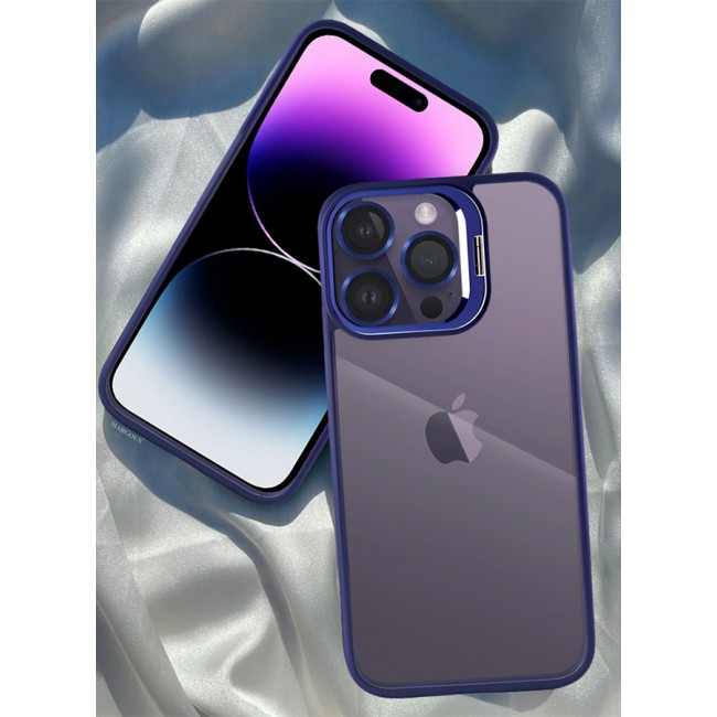 CATANES iPhone 14 Pro Case Cover and Lens Protector Built-in Camera Stand and Compatible with MagSafe Full Body Shockproof Case Clear Blue