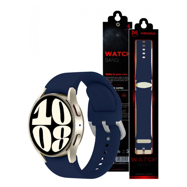 MARGOUN Samsung Galaxy Watch 6/6 Classic 20mm Silicone Band Flexible and Durable Replacement Sport Strap Dark Blue