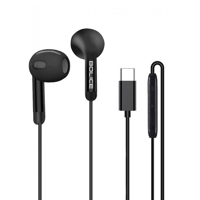 BOLICE USB C Headphones Compatiable with Google Pixel 7 Pro USB C In-Ear Headphones with Microphone Volume Control and Pure Sound Black