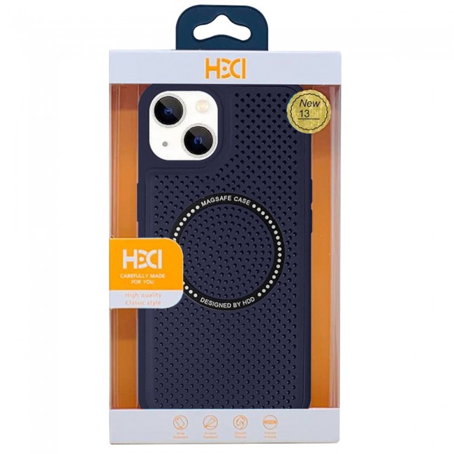 CATANES  For iPhone 13 Leather Case MagSafe HDD Back Cover/ Blue