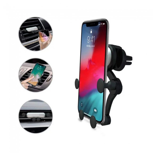 CATANES For Cell Phone Holder For Universal Car Phone Mount Auto Air Vent Gravity Car F-1908 (SILVER)