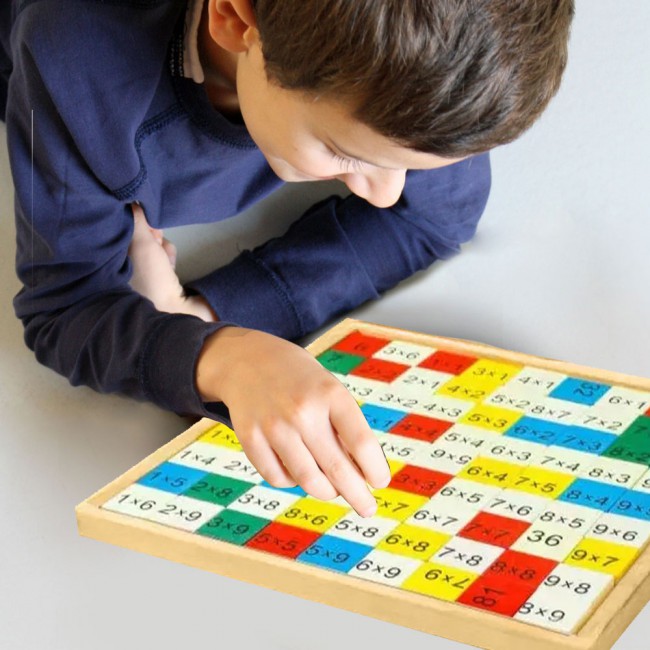 CATANES Wooden Times Table Board Wooden Math Game Educational Toys Multiplication Games as Math Learning Tools Times Tables Math Toy for 3 4 5 6 Years Old